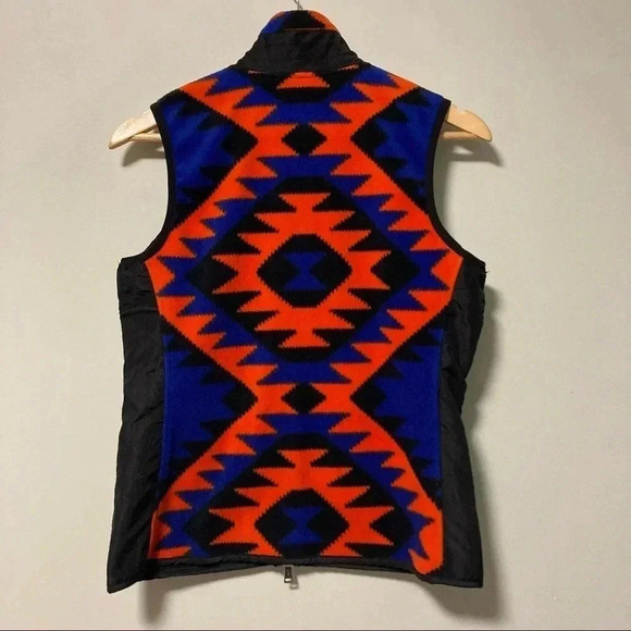 Ralph Lauren  Active Fleece Aztec Southwestern Print Blue Orange Vest - Picture 6 of 6